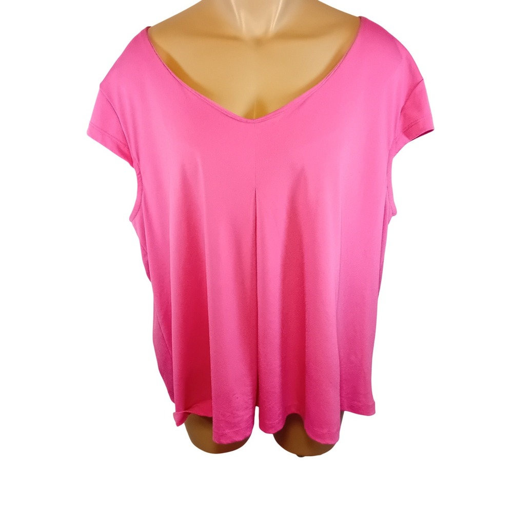 Plus‎ Size WEinfluence Flowy Blouse Pleated Basic Staple Bright Minimalist 1X